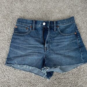 Madewell Distressed Blue Jean Shorts